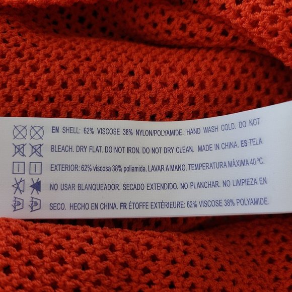 FOREVER 21 Red/Orange Mesh Knit Short Top S - Picture 6 of 6